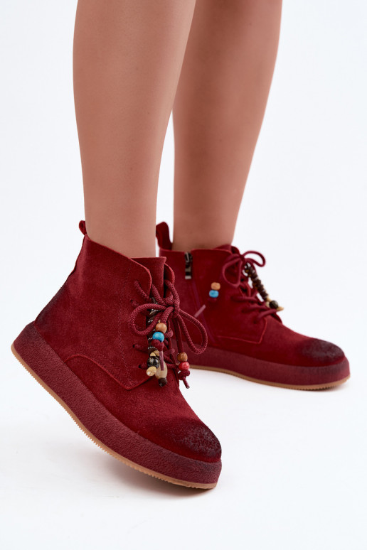 Haut INildlederschuhe Feminin sich Zuarm laufen Artiker 59C1131 Burgund