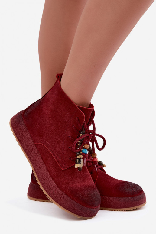 Haut INildlederschuhe Feminin sich Zuarm laufen Artiker 59C1131 Burgund