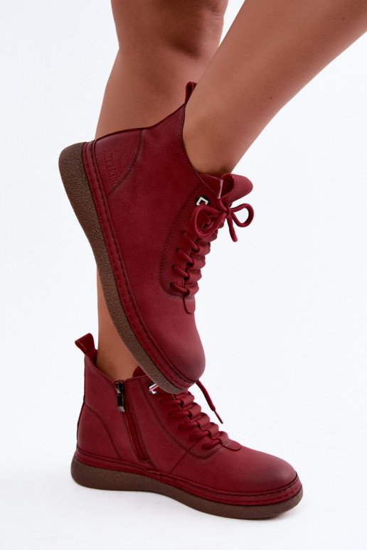 Haut sich Zuarm laufen Damenstiefel Artiker 59C1119 Burgund
