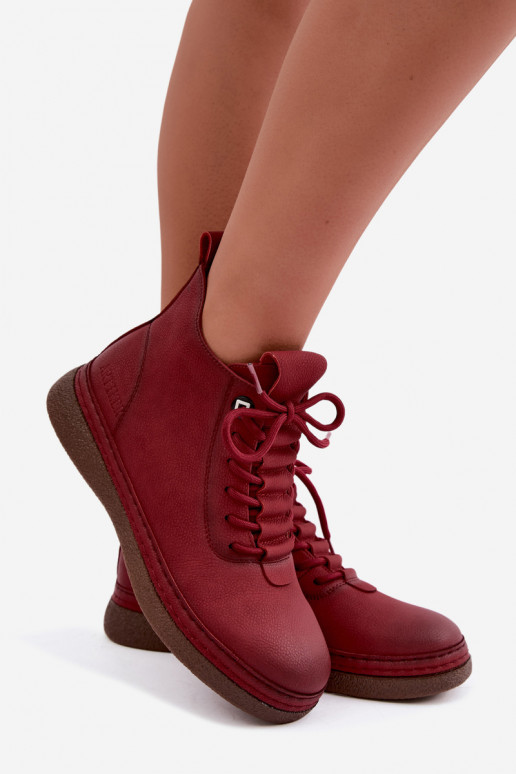 Wärmende Stiefeletten aus Kunstleder Artiker in Bordeaux