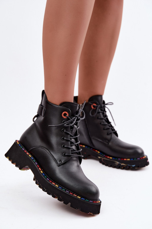 Haut Arbeitsstiefeletten Feminin Artiker 55C0509 schZuarze Farbe