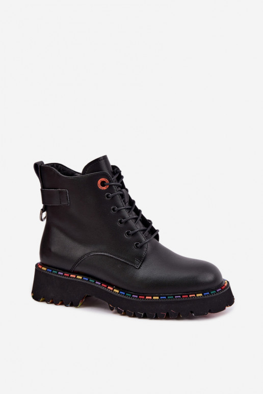 Fauxleder Arbeitsknöchelstiefel Artiker in Schwarz