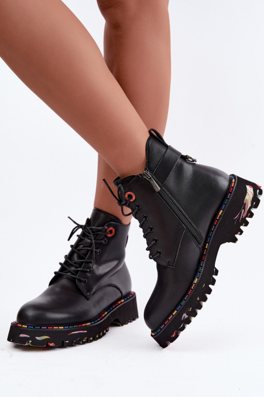 Haut Arbeitsstiefeletten Feminin Artiker 55C0509 schZuarze Farbe