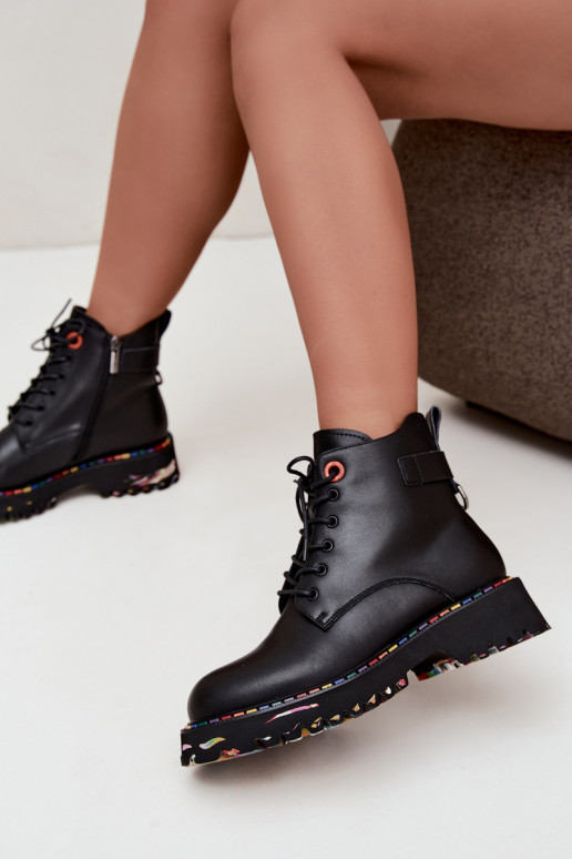 Haut Arbeitsstiefeletten Feminin Artiker 55C0509 schZuarze Farbe