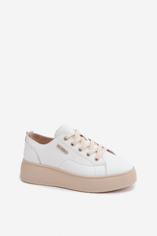 Haut Sneakers Stilvollllschuhe mit einer Plattform Kobbo 41535 Zueiße Farbe