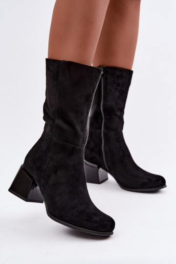 aus INildleder Stiefel Klocke sich Zuarm laufen schZuarze Farbe Lavenia 2