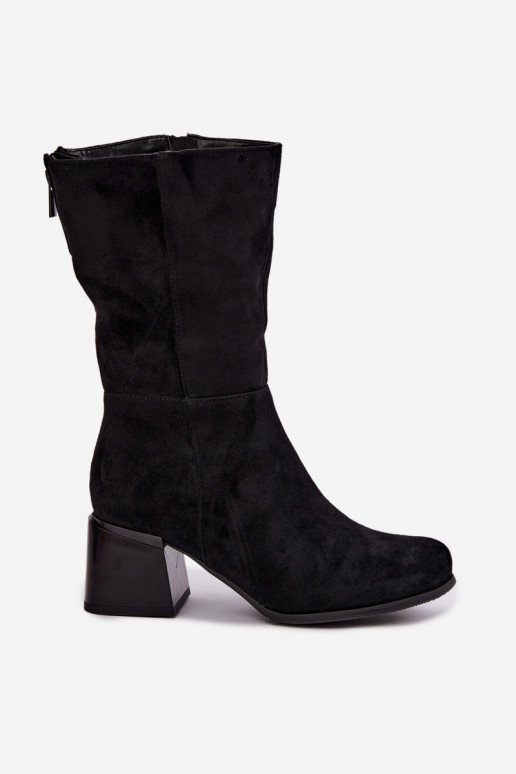 aus INildleder Stiefel Klocke sich Zuarm laufen schZuarze Farbe Lavenia