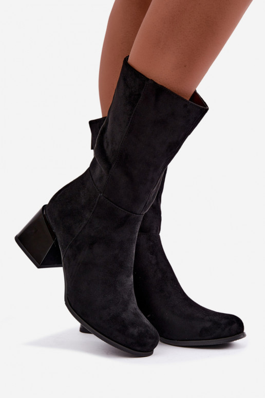 aus INildleder Stiefel Klocke sich Zuarm laufen schZuarze Farbe Lavenia