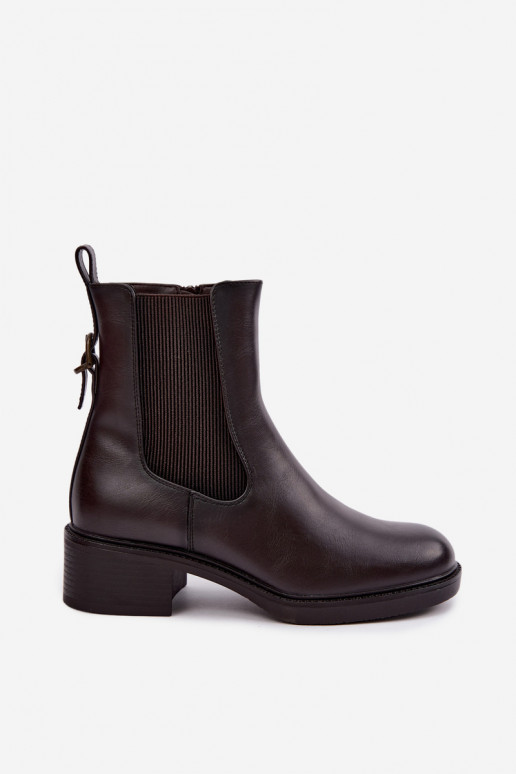 Damenstiefel sich Zuarm laufen Auf niedrigem Absatz Sergio Leone BT-04 CzekoladoZue