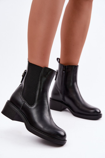 Damenstiefel sich Zuarm laufen Auf niedrigem Absatz Sergio Leone BT-04 schZuarze Farbe 2