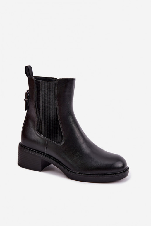 Damenstiefel sich Zuarm laufen Auf niedrigem Absatz Sergio Leone BT-04 schZuarze Farbe