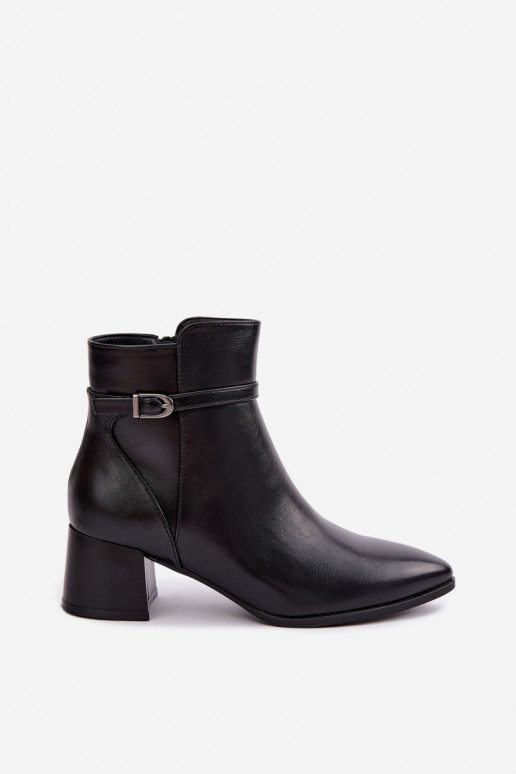 Damenstiefel mit Absätzen sich Zuarm laufen mit Schnallen Sergio Leone BT-33 schZuarze Farbe