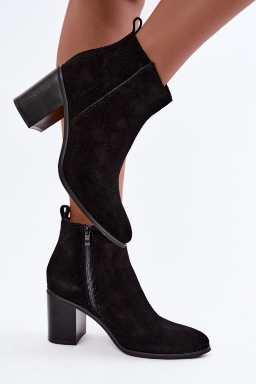 Haut aus INildleder Stiefel mit Heizung im Inneren Sergio Leone BT-49-S schZuarze Farbe