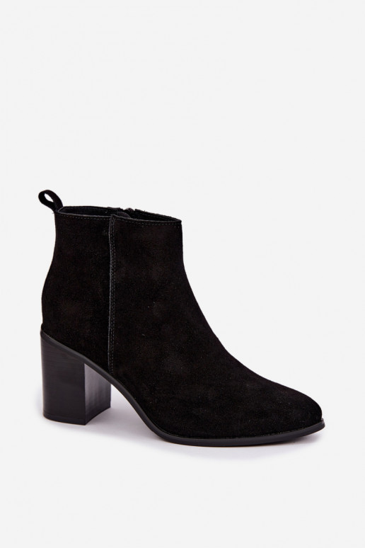 Schwarze Wildleder-Stiefeletten mit warmer Fütterung Sergio Leone BT-49-S