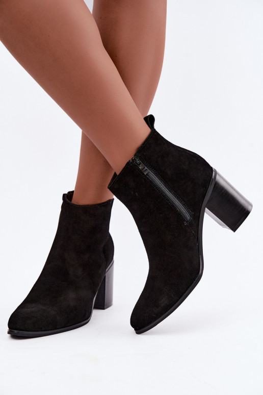 Schwarze Wildleder-Stiefeletten mit warmer Fütterung Sergio Leone BT-49-S