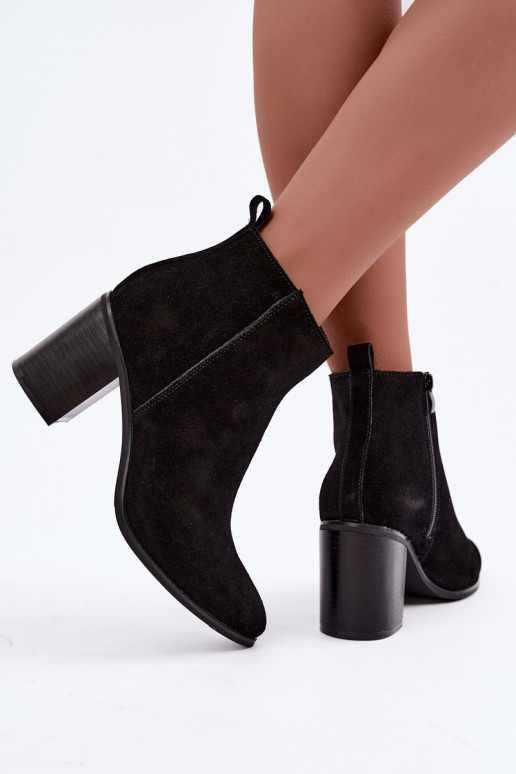 Haut aus INildleder Stiefel mit Heizung im Inneren Sergio Leone BT-49-S schZuarze Farbe