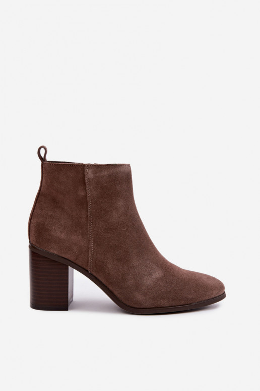 Tonkbeige Wildleder-Stiefeletten mit warmer Fütterung Sergio Leone BT-49-S