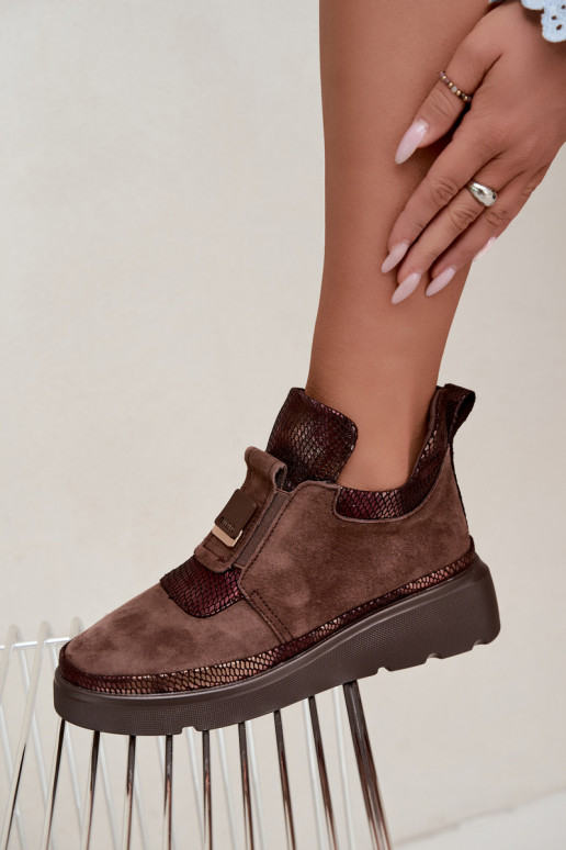 Braune Wildleder-Stiefel mit Plateau T.Sokolski KEN-J26-419