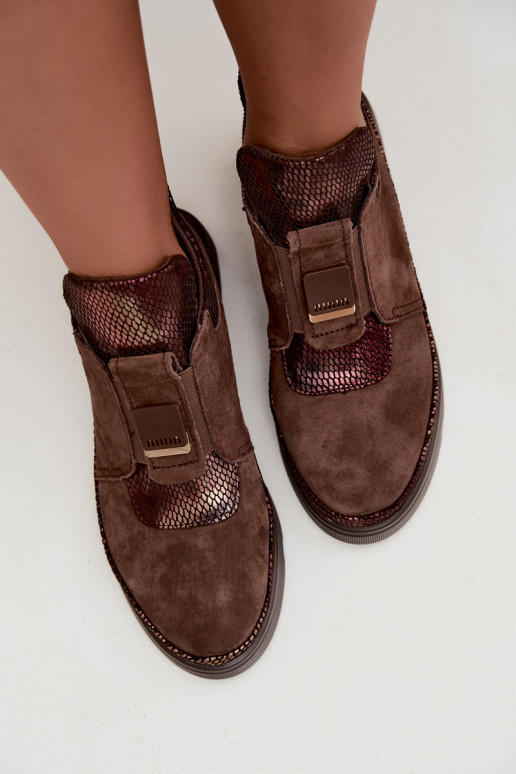 Braune Wildleder-Stiefel mit Plateau T.Sokolski KEN-J26-419