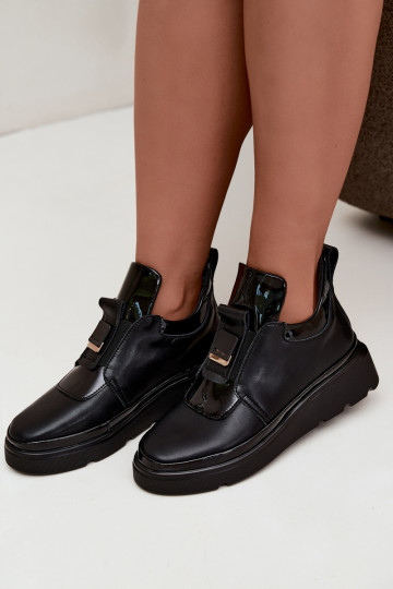 Schwarze Leder-Stiefel mit Plateau T.Sokolski KEN-J26-419