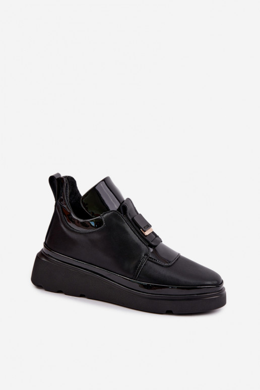 Schwarze Leder-Stiefel mit Plateau T.Sokolski KEN-J26-419