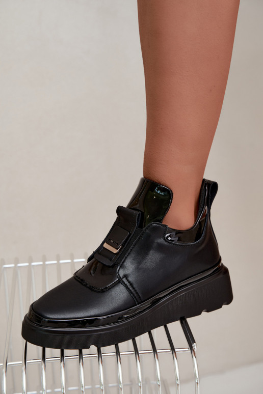Schwarze Leder-Stiefel mit Plateau T.Sokolski KEN-J26-419