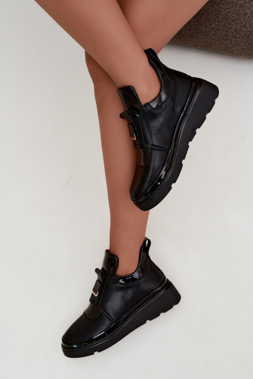 Schwarze Leder-Stiefel mit Plateau T.Sokolski KEN-J26-419