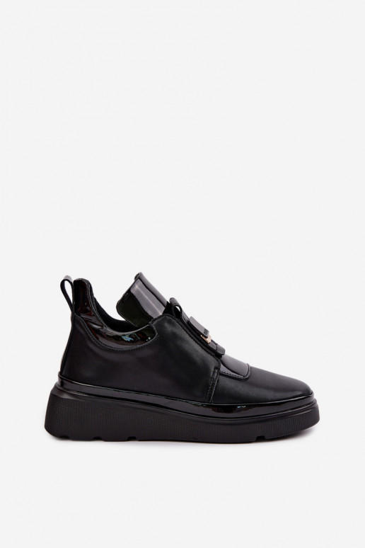 Schwarze Leder-Stiefel mit Plateau T.Sokolski KEN-J26-419