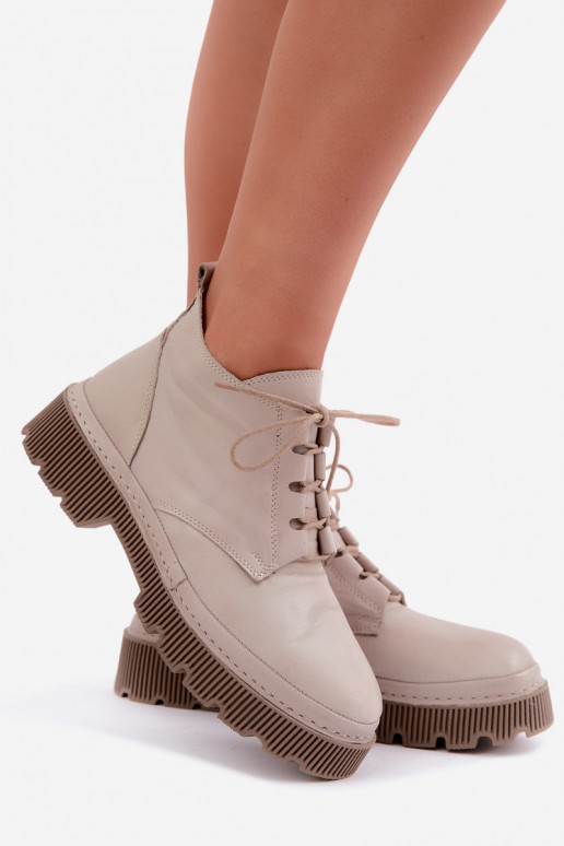 Haut Damenstiefel mit einer Plattform sich Zuarm laufen Artiker 57C2033 graue Farbe