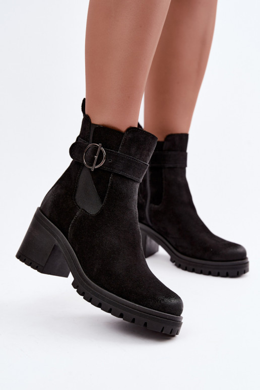 Haut INildlederschuhe Feminin mit Absätzen sich Zuarm laufen Zazoo 60601 schZuarze Farbe