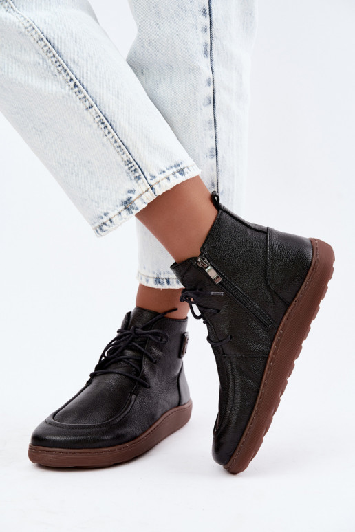 Haut Schuhe Feminin Barefoot sich Zuarm laufen Zazoo 3077 schZuarze Farbe