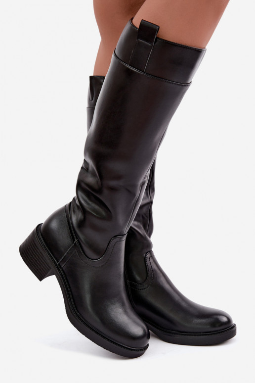 Stiefel Auf niedrigem Absatz sich Zuarm laufen Sergio Leone KZ-22 schZuarze Farbe