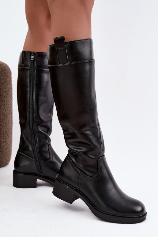 Stiefel Auf niedrigem Absatz sich Zuarm laufen Sergio Leone KZ-22 schZuarze Farbe