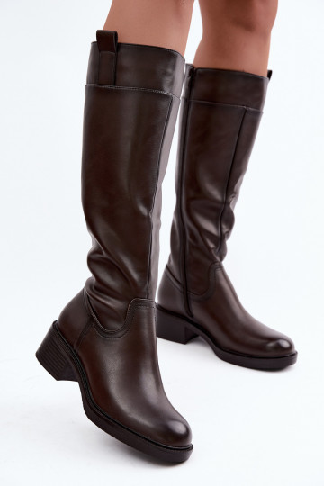 Stiefel Auf niedrigem Absatz sich Zuarm laufen Sergio Leone KZ-22 CzekoladoZue