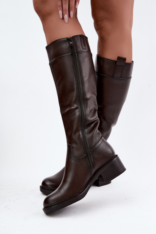 Stiefel Auf niedrigem Absatz sich Zuarm laufen Sergio Leone KZ-22 CzekoladoZue