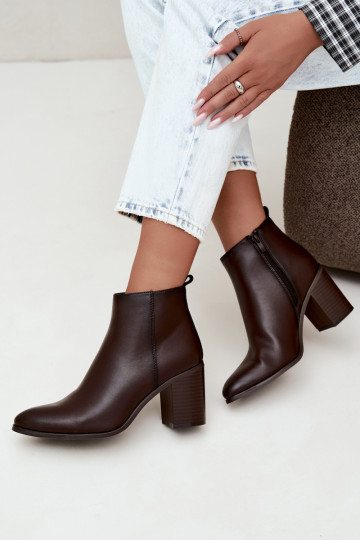Damen warme Stiefeletten mit Isolierung Sergio Leone BT-50-S in Schokoladenfarbe