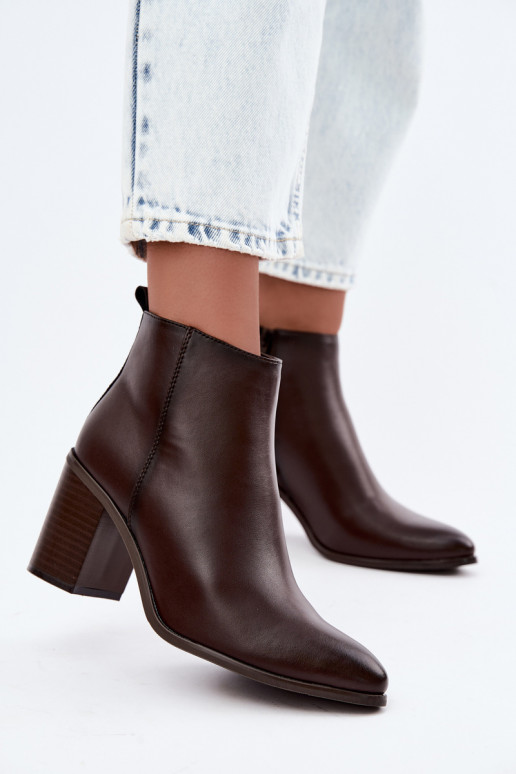 Haut Stiefel mit Heizung im Inneren Sergio Leone BT-50-S CzekoladoZue