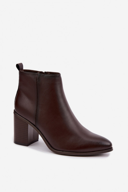 Damen warme Stiefeletten mit Isolierung Sergio Leone BT-50-S in Schokoladenfarbe