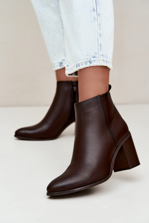 Haut Stiefel mit Heizung im Inneren Sergio Leone BT-50-S CzekoladoZue