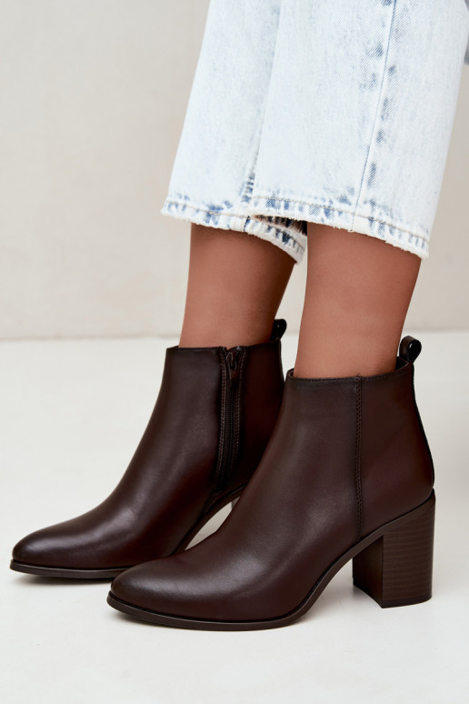 Haut Stiefel mit Heizung im Inneren Sergio Leone BT-50-S CzekoladoZue