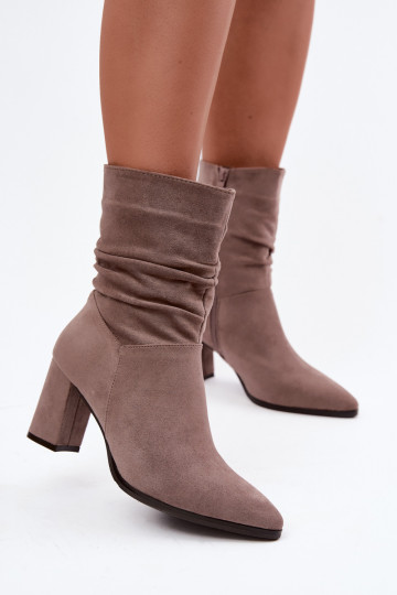 sich Zuarm laufen Damenstiefel Mit gekräuseltem Oberteil Tonfarbe Dalessia 2
