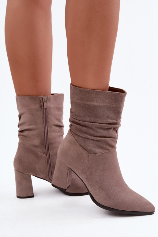 sich Zuarm laufen Damenstiefel Mit gekräuseltem Oberteil Tonfarbe Dalessia