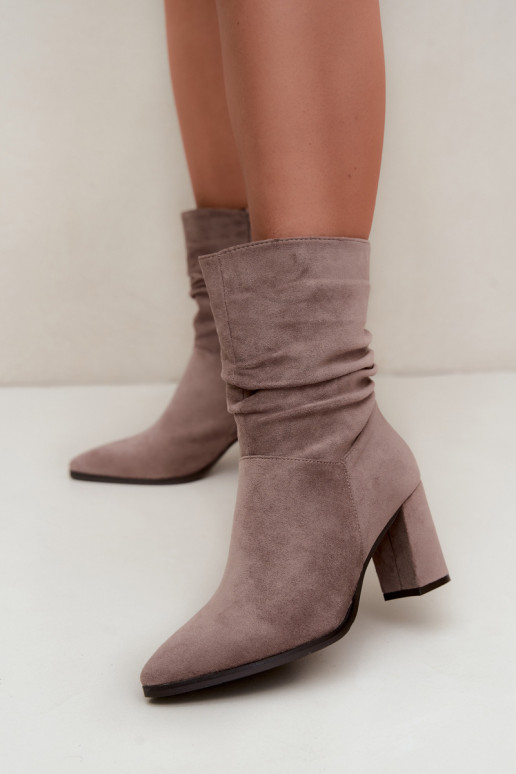 sich Zuarm laufen Damenstiefel Mit gekräuseltem Oberteil Tonfarbe Dalessia