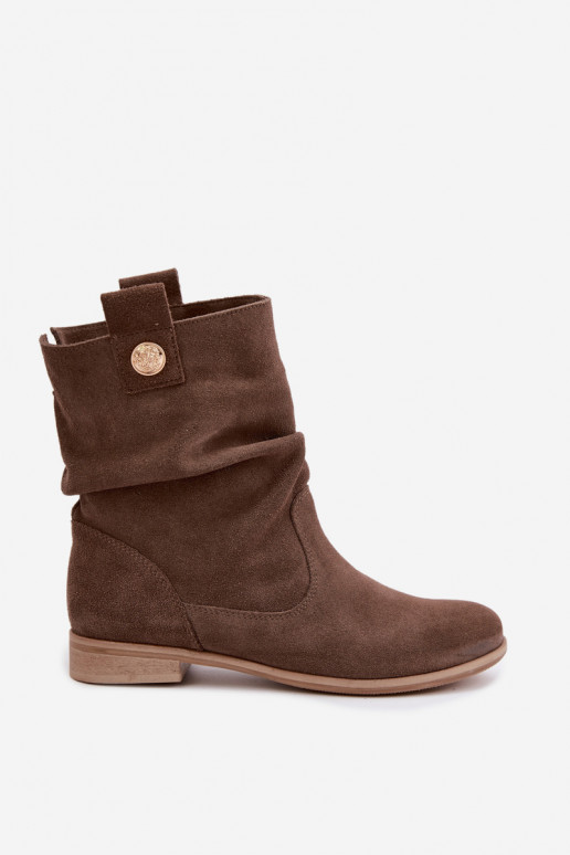 Haut INildlederschuhe Feminin Mit Rüschen sich Zuarm laufen Zazoo 4210 braune Farbe