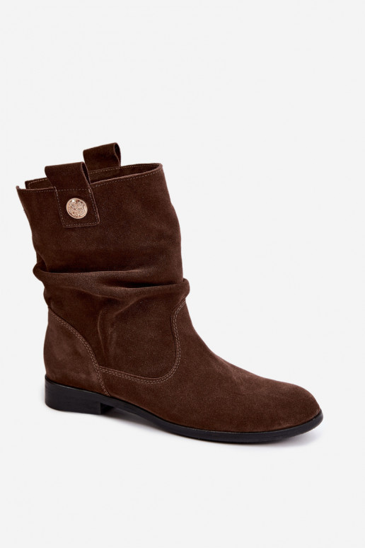Haut INildlederschuhe Feminin Mit Rüschen sich Zuarm laufen Zazoo 4210 CzekoladoZue