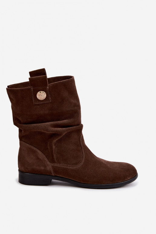 Haut INildlederschuhe Feminin Mit Rüschen sich Zuarm laufen Zazoo 4210 CzekoladoZue