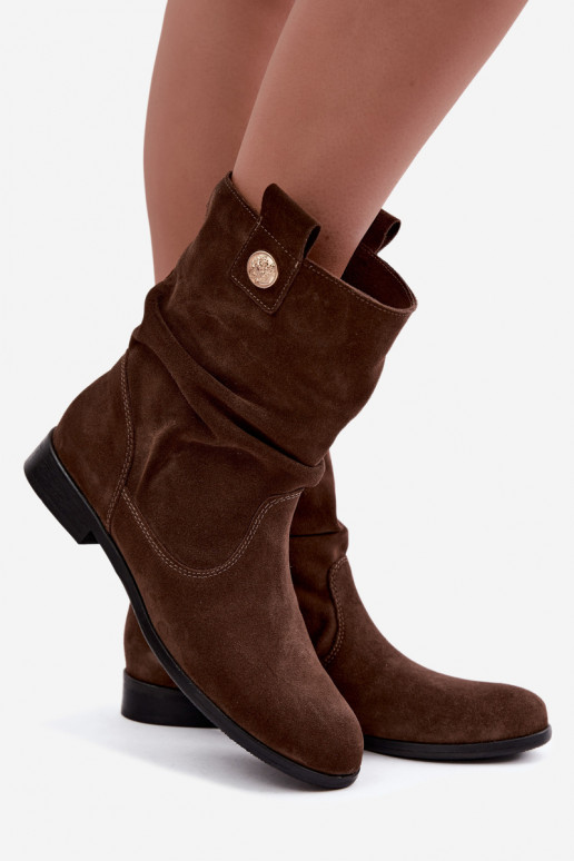 Haut INildlederschuhe Feminin Mit Rüschen sich Zuarm laufen Zazoo 4210 CzekoladoZue