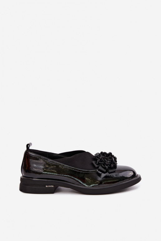 Haut Schuhe Feminin mit Ornamenten T.Sokolski S2 J26-271 mit Lackeffekt schZuarze Farbe