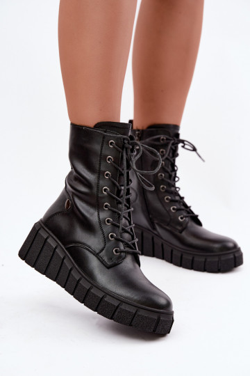 Haut Stiefel mit einer Plattform sich Zuarm laufen T.Sokolski AN Z26-160 schZuarze Farbe 2