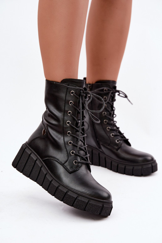 Haut Stiefel mit einer Plattform sich Zuarm laufen T.Sokolski AN Z26-160 schZuarze Farbe
